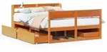 vidaXL Massivholzbett ohne Matratze Wachsbraun 120x190 cm Kiefernholz - Braun