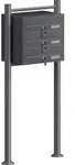 Wiltec 3er Briefkastenanlage Anthrazit 556 x 270 x 1200 mm, Standbriefkasten mit 3