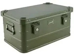 ALUBOX 47 Liter in olivgr&uuml;n, Transportbox gr&uuml;n, Alubox mit Deckel, Alukiste -...