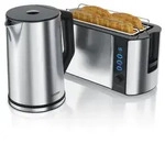 Arendo 2-teiliges Fr&uuml;hst&uuml;cksset, Edelstahl Wasserkocher 2200W, 4-Scheiben