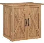 Outsunny Gartenschuppen, Holz-Ger&auml;teschrank, Doppelt&uuml;r, Magnetverschl&uuml;sse, Braun -