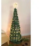 Pop Up Tannenbaum mit LED Beleuchtung - gr&uuml;n / 150 cm - mit integrierter 120...