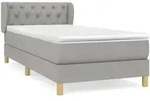 vidaXL Boxspringbett mit Matratze Hellgrau 80x200 cm Stoff - Grau