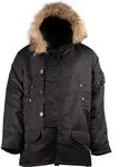 US Fliegerparka N3B schwarz, S - Schwarz - S