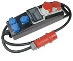 as-Schwabe Vollgummi-Stromverteiler CEE 400V 32A 2x CEE 3x Schuko 230V 16A IP44 -
