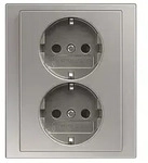 Busch-Jaeger SCHUKO-Doppelsteckdose 202 EUJB-866 2TKA00003921 - Silber