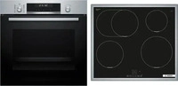 Bosch HBD675CS62, Bosch Serie 2 HBG578BS3 + PIF645BB5E, Zonen-Induktionskochfeld, 4