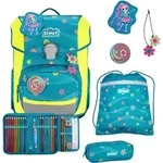 Scout Neo Schulranzenset DIN 4 teilig Little Flowers - Blau