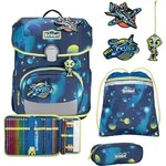 Scout Schulranzen LED Neo Set 4-teilig Planets dunkelblau - Dunkelblau