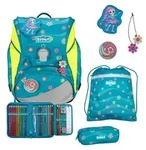 Scout Alpha Little Flowers Schulrucksack Set 4tlg. - Hellblau