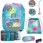 Scout Schulranzen Safety Light Genius Set 5-teilig Happy Rainbow t&uuml;rkis -...