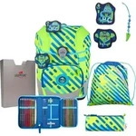 DerDieDas ErgoFlex Tiny Exklusiv Neon Schulranzenset 5-teilig Monster neongr&uuml;n -
