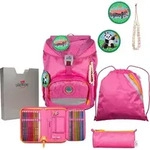 DerDieDas Schulranzen Set 5-tlg. ErgoFlex ECO Pink Planet - Rosa