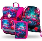 BAAGL Ergo Flamingos Schulranzen-Set 3tlg: Schulranzen, Federm&auml;ppchen, Turnbeutel -