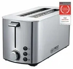 TZS First Austria Toaster Langschlitz, Edelstahl, 4 Scheiben, 1400W, mit...