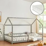 Hausbett &lsquo;Hesel&rsquo; f&uuml;r Kinder mit Matratze Rausfallschutz Lattenrost 120 x...