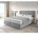 DELIFE Boxspringbett Dream-Great 160x200 cm Mikrofaser Grau mit Matratze und...