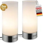 MONZANA&reg; Nachttischlampe 2er Set Touch Dimmbar mit LED Leuchtmittel Glasschirm