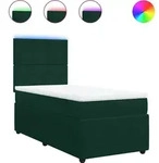 vidaXL Boxspringbett mit Matratze Dunkelgr&uuml;n 100x200 cm Samt - Gr&uuml;n