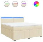 vidaXL Boxspringbett mit Matratze Creme 180x200 cm Stoff - Creme