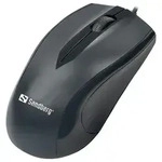 Sandberg USB-C Mouse, Beidh&auml;ndig, Optisch, USB Typ-C, 1200 DPI, Schwarz - Schwarz