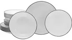CreaTable, 20374, Luna Black Line, Tellerset 18-tlg, Porzellan - Wei&szlig;