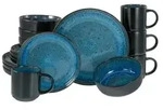 CreaTable, 20149, Nordic Fjord Blue, Kombiservice 16-tlg, Steinzeug - Blau