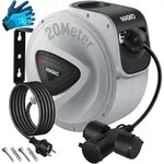 MASKO&reg; Automatik Kabeltrommel Verl&auml;ngerungskabel mit 3-Fach Anschluss 180&deg;...