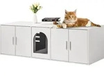 VEVOR Katzenschrank f&uuml;r Katzentoilette, Katzenhaus versteckt mit Doppelr&auml;umen, K -