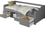 HOME DELUXE - Kinderbett COSMOS - 90 x 200 cm, Farbe: Grau, inkl. Matratze,