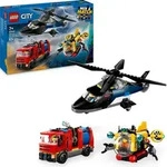 LEGO City Kombinationsset mit Hubschrauber, L&ouml;schauto und U-Boot und 3 Minifiguren -