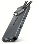 Axagon HMC-5H USB-C 3.2 Gen 1 hub 3x USB-A 4K HDMI PD 100W - Silber, Kabelgebunden,