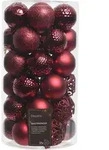 Weihnachtskugeln Kunststoff Ornamente 6cm 37er Set - Ochsenblut - bordeaux