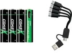 1x4 Coast Zithion-X Micro AAA Akku USB-C Ladeanschl.