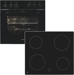 Exquisit 815420004, Exquisit Einbauherdset EHE256-U-020-Set schwarz | 59 l