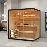 ARTSAUNA&reg; Traditionelle Sauna Vantaa 175 - schwarz, Salzsteine, Hemlock Holz,...