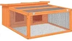 vidaXL Kaninchenstall Braun 117,5x97x47,5 cm Massivholz Kiefer - Braun