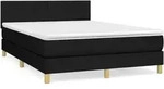 vidaXL Boxspringbett mit Matratze Schwarz 140x200 cm Stoff - Schwarz
