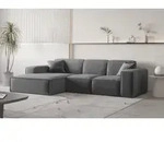 Ecksofa Designersofa CELES PREMIUM Stoff Opera Velvet Dunkelgrau Ottomane Links...