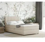 Boxspringbett 120x200 EVEREST, mit Topper, mit Bettk&auml;sten, Einzelbett, Beige,...