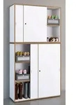 VCM Holz B&uuml;roschrank Ordner Aktenschrank B&uuml;rom&ouml;bel Schrank Salia 5-fach Breite 100