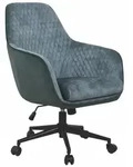 Drehstuhl DANNY Stoff-Bezug gr&uuml;n-blau mit Rollen, 63 cm breit, 98 cm hoch, bis...