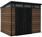KETER Pent Signature Horizontales Gartenhaus, 9 x 7, 279 x 226 x 216 cm, Braun,