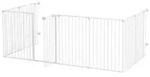 PawHut Welpenlaufstall Absperrgitter Faltbar Freilaufgehege mit 8 Platten Stahl -
