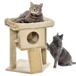 PawHut Kratzbaum 57 cm Kleiner Katzenbaum mit Katzenh&ouml;hle, Liegeplattform Kaffee -