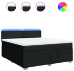 vidaXL Boxspringbett mit Matratze Schwarz 180x200 cm Stoff - Schwarz
