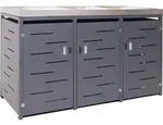 3er-M&uuml;lltonnenverkleidung MCW-H40, M&uuml;lltonnenbox, Pflanzkasten