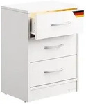 CASARIA&reg; Nachttisch Wei&szlig; LED 3 Schubladen Kabelf&uuml;hrung Wandbefestigung