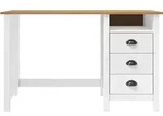 vidaXL Schreibtisch Hill mit 3 Schubladen 120x50x74 cm Kiefernholz - Wei&szlig;