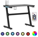 vidaXL Gaming-Schreibtisch mit LED und Z-Gestell Schwarz 90x60x75 cm - Schwarz